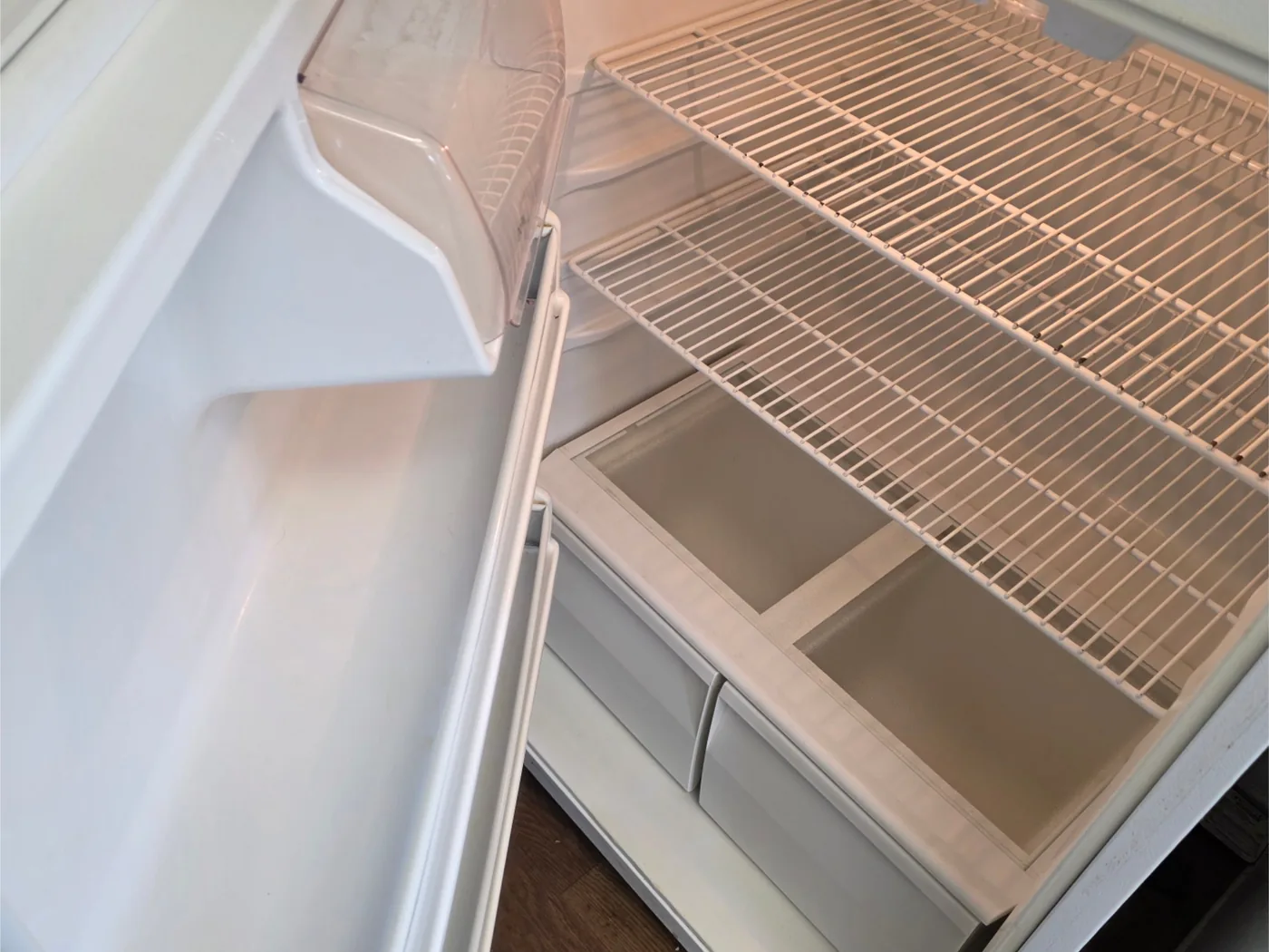 Refrigerator interior after cleaning