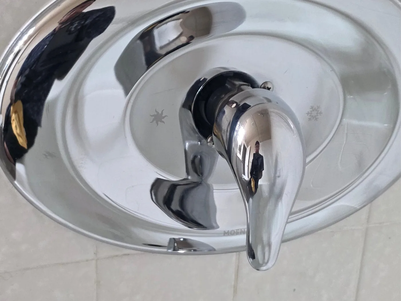 Shower valve after cleaning